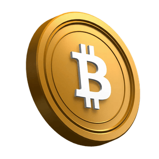 Ett lutande Bitcoin BTC-mynt använt som grafiskt element i hero-sektionen